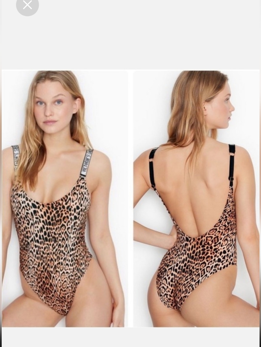 Victoria's Secret Swim Rhinestone Strap Vardia one piece leopard swimsuit. - Picture 2 of 8
